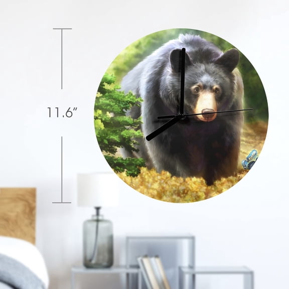 Wall Clock Artwork - Bear Cub - Personalized Wall Clock 11.6"