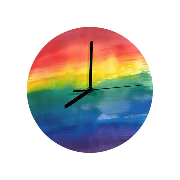 Wall Clock Artwork - LGBTQ World Pride Month Flag Personalized Wall Clock