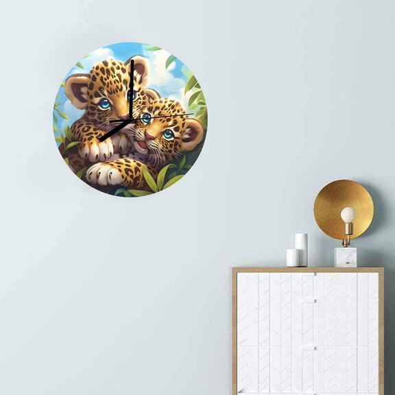 Wall Clock Artwork - Personalized Animal Clocks 11.6" - Brothers