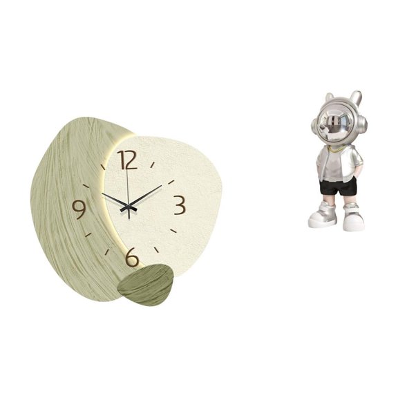 Wall Clock Astronaut Figurine Silent Resin Modern Design for Bedroom Shelf Office Desktop Ornament