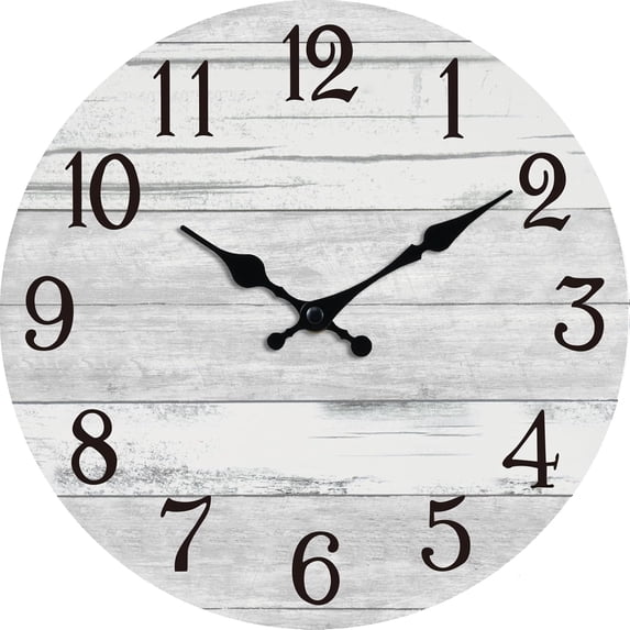 Wall Clock Battery Operated 8 Inch Silent Non Ticking Coastal Design Country Rustic Retro Decorative for Bathroom Kitchen Living Room Bedroom
