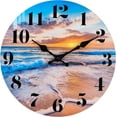 thumbnail image 1 of Wall Clock Battery Operated Beach Coastal Theme Indoor Outdoor Waterproof Decor for Bathroom Bedroom Patio Pool Home (8 Inch,Blue), 1 of 6