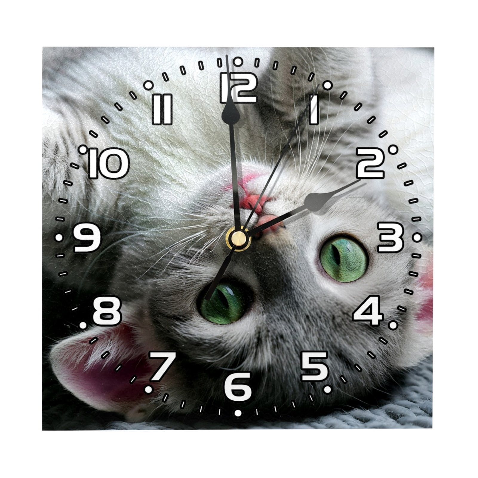 Wall Clock Battery Operated Easy to Read Square Silent Clock 7.87 in ...