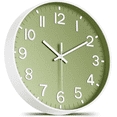 thumbnail image 1 of Wall Clock, Battery Operated, Modern Minimalist Design for Living Room, Office, Kitchen, Bedroom, and Bathroom - Quiet, Stylish, and Perfect for Any Room – Olive Green, 12 Inch, 1 of 5