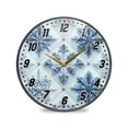 thumbnail image 1 of Wall Clock Battery Operated Non-Ticking Silent for Living Room Bedroom Kitchen Office Decor 3d Blue White Snowflakes 12", 1 of 10