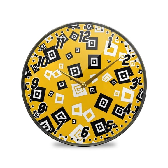 Wall Clock Battery Operated Non-Ticking Silent for Living Room Bedroom Kitchen Office Decor Cube Drop 12"