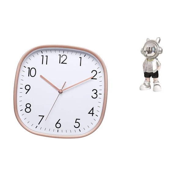 Wall Clock Bedroom Digital Display Astronaut Statue Sturdy Resin Construction Suited for Dining Room Gym Desk