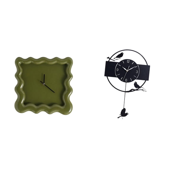 Wall Clock Bird Hanging Clock Acrylic Silent Art Piece for Bathroom Bedroom Living Room Study Decor