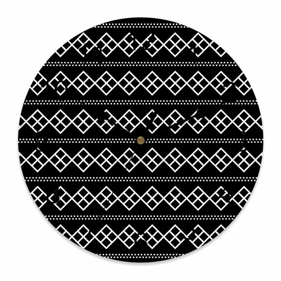 Wall Clock Black Geometric Texture Clocks PVC Silent Non-Ticking Battery Operated Decorative Modern Abstract Art Round Clock for Home Living Room Kitchen Bedroom Office School Wall Decor 10 Inch