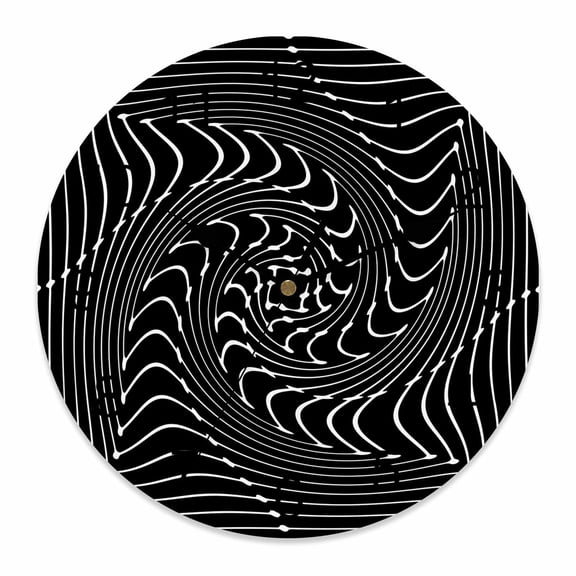 Wall Clock Black Inverse Vortex Clocks PVC Silent Non-Ticking Battery Operated Decorative Abstract Warped Waves Round Clock for Home Living Room Kitchen Bedroom Office School Wall Decor 10 Inch