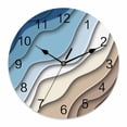 thumbnail image 1 of Wall Clock Blue Brown Modern Geometric Clocks PVC Silent Non-Ticking Battery Operated Decorative Ombre Blue Abstract Round Clock for Home Living Room Kitchen Bedroom Office School Wall Decor 14 Inch, 1 of 9