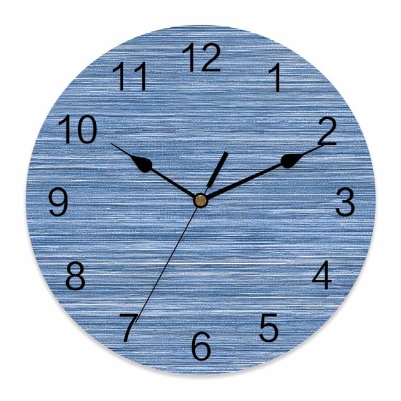 Wall Clock Blue Stripes Clocks PVC Silent Non-Ticking Battery Operated Decorative Abstract Art Lines Striped Round Clock for Home Living Room Kitchen Bedroom Office School Wall Decor 10 Inch