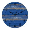 thumbnail image 1 of Wall Clock Blue Wood Grain Clocks PVC Silent Non-Ticking Battery Operated Decorative Rustic Retro Wooden Plank Round Clock for Home Living Room Kitchen Bedroom Office School Wall Decor 10 Inch, 1 of 9