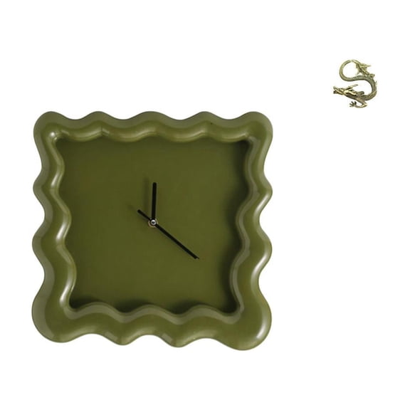 Wall Clock Brass Chinese Sculpture Artistic Square Design for Home Office Kitchen Study Decor