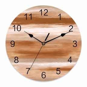 Wall Clock Brown Foggy Cloud Clocks PVC Silent Non-Ticking Battery Operated Decorative Ombre Abstract Art Round Clock for Home Living Room Kitchen Bedroom Office School Wall Decor 10 Inch