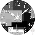 thumbnail image 1 of Wall Clock, Brown Wooden Board Silent Non Ticking Battery Operated Round Decorative Indoor Outdoor Clocks for Living Room Kitchen Bedroom Bathroom Patio 12", 1 of 6