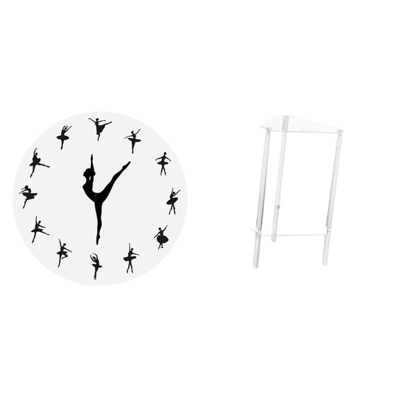 Wall Clock Clear Acrylic Nightstand Dancing Decor Silent Sweep Movement Compact Size Modern Home Office
