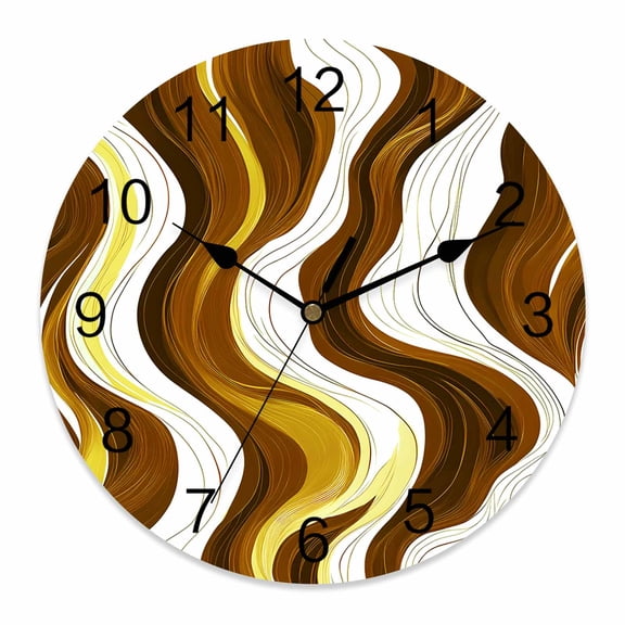 Wall Clock Clocks PVC Silent Non-Ticking Battery Operated Decorative Round Clock for Home Living Room Kitchen Bedroom Office School Wall Decor 10 Inch