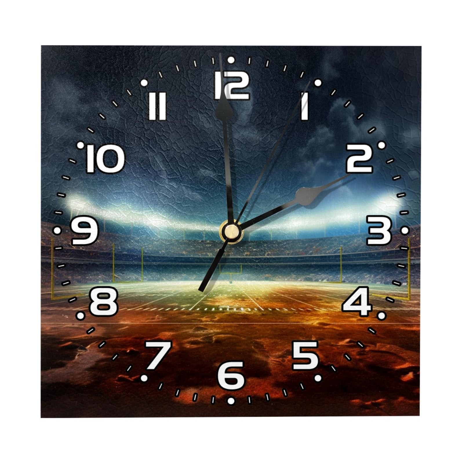 Wall Clock Clocks for Living Room Battery Operated Square Silent Clock ...