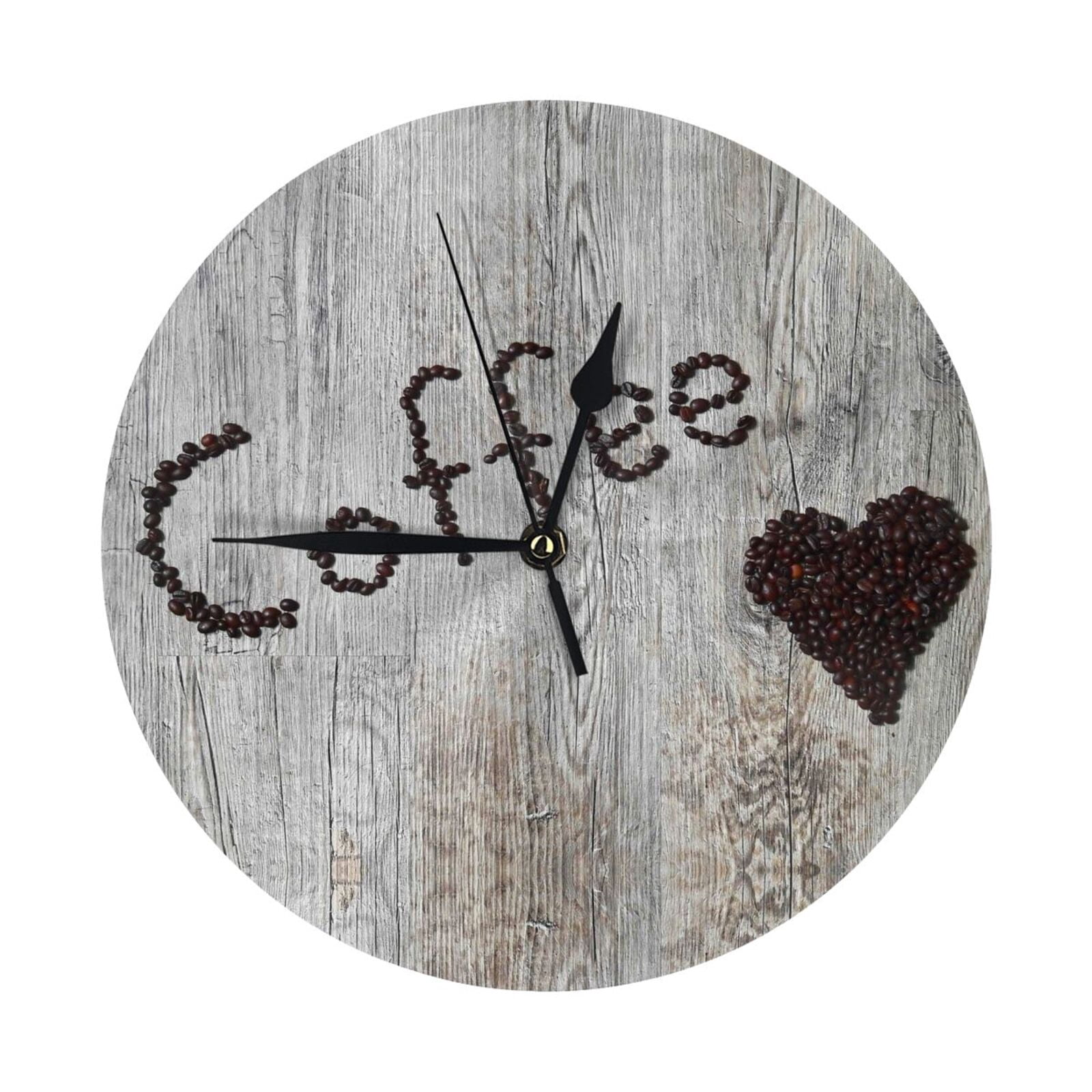 Wall Clock, Coffee Beans On Board Wall Clocks Battery Operated Silent ...