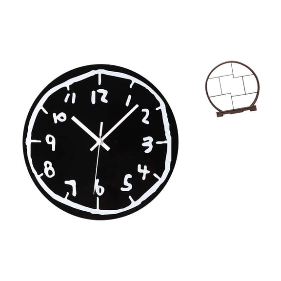 Wall Clock Craft Display Stand Wooden Antique Display Shelf Acrylic Material Silent Design for Home Office Decor