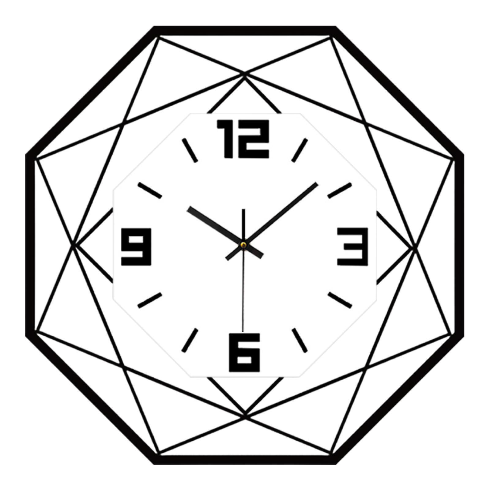 Wall Clock Creative Silent Operations Easy to Read Numbers for Bedroom ...