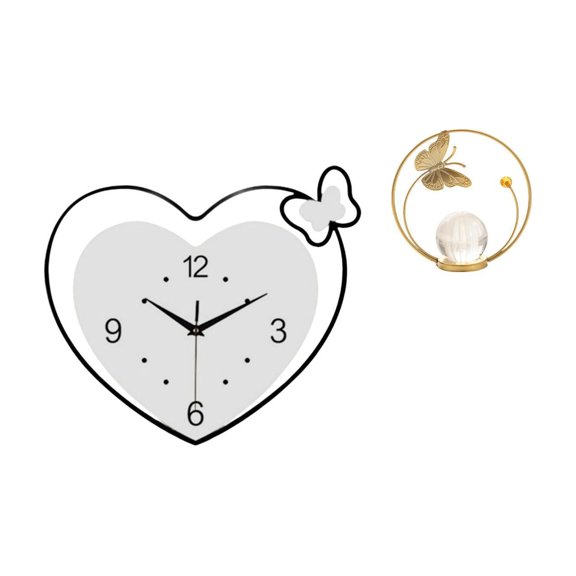 Wall Clock Crystal Ball Sculpture Acrylic Material Quiet Movement for Study Room Living Room Office