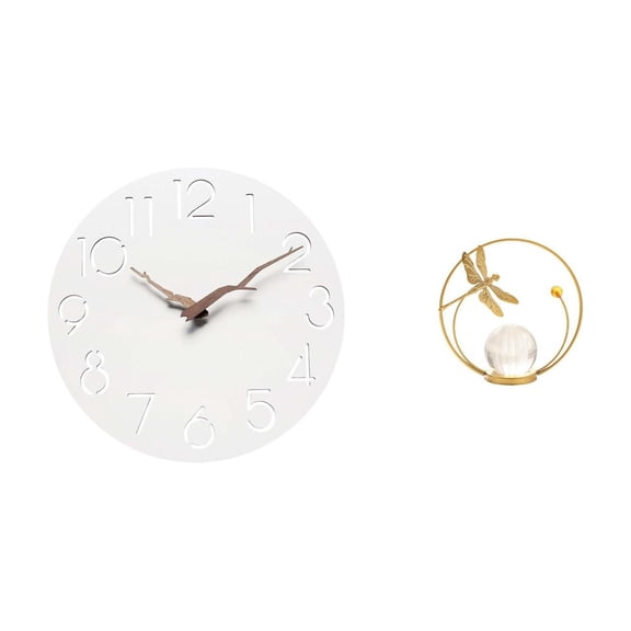 Wall Clock Crystal Ball Sculpture Silent Iron Material for Home Office Kitchen Living Room Bedroom Decor