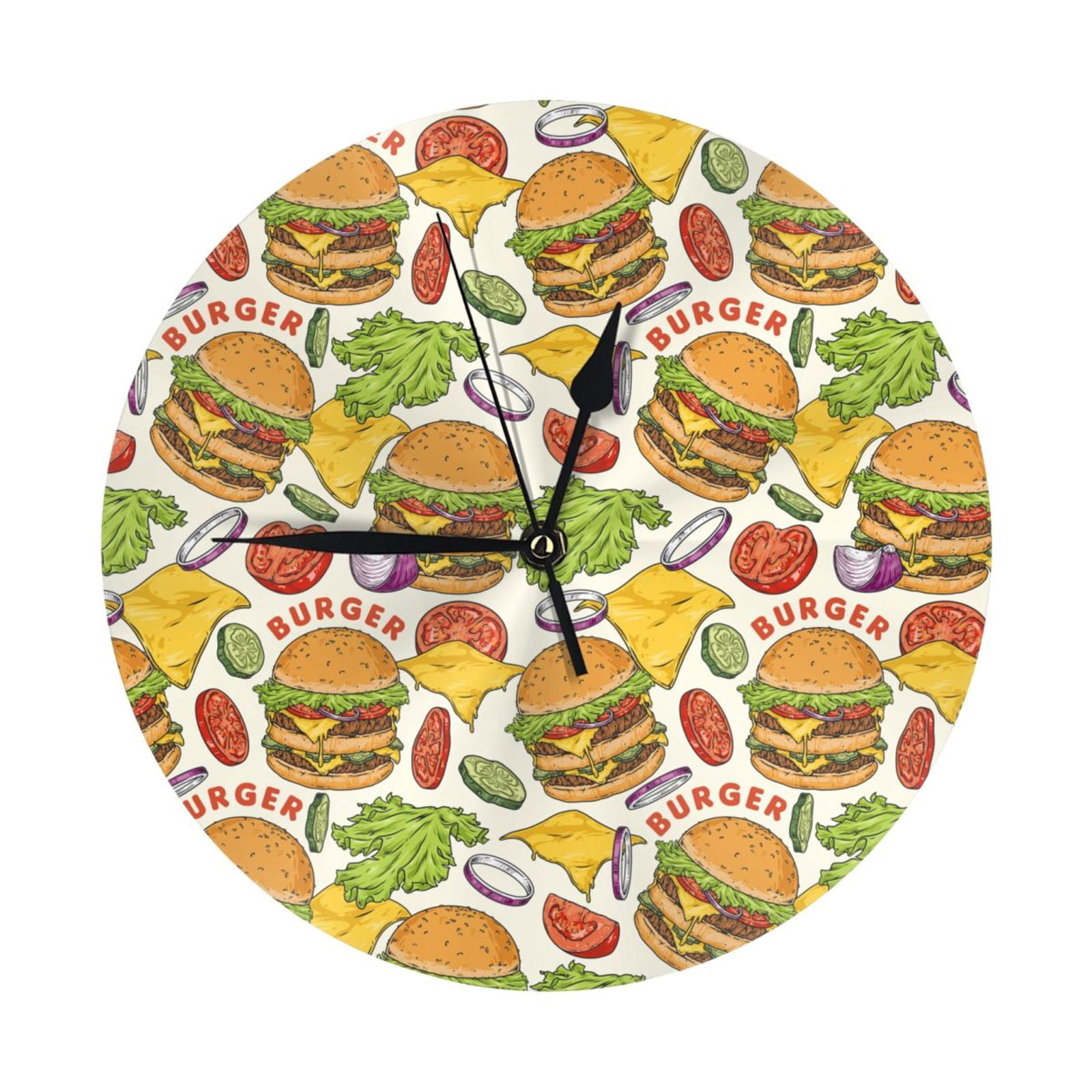 Wall Clock, Cute Food Vegetable Cheese Wall Clocks Battery Operated ...