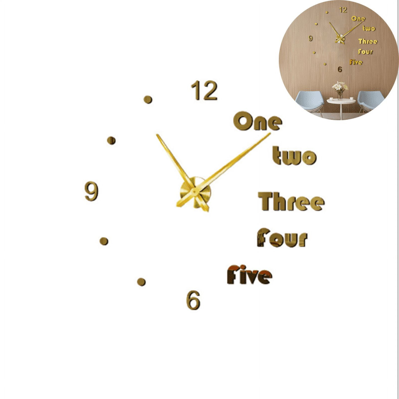 Wall Clock DIY 3D Frameless Large Modern Design Silent Wall Stickers