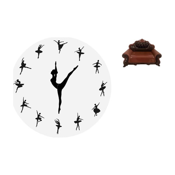 Wall Clock Dancing Hanging Decor Silent Sweep Movement Time Accuracy for Home and Office Use