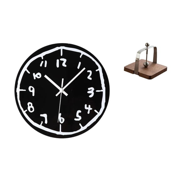 Wall Clock Decorative Clocks Napkin Rack Silent Design for Indoor Cafe Home Office Living Room