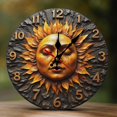 thumbnail image 1 of Wall Clock Decorative - Fantasy Sun Face Print 2D Vintage Wall Clocks Battery Operated Silent Non-Ticking for Bedroom, Living Room, Kitchen, Office, Classroom, 10 Inch, 1 of 7
