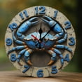 thumbnail image 1 of Wall Clock Decorative - Funny Blue Crab Print 2D Vintage Wall Clocks Battery Operated Silent Non-Ticking for Bedroom, Living Room, Kitchen, Office, Classroom, 10 Inch, 1 of 7