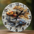 thumbnail image 1 of Wall Clock Decorative - Goldfish Blue Orange Print 2D Vintage Wall Clocks Battery Operated Silent Non-Ticking for Bedroom, Living Room, Kitchen, Office, Classroom, 10 Inch, 1 of 7