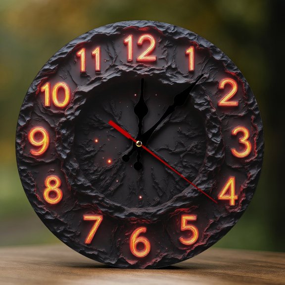 Wall Clock Decorative - Gothic Red Pattern Print 2D Vintage Wall Clocks Battery Operated Silent Non-Ticking for Bedroom, Living Room, Kitchen, Office, Classroom, 10 Inch