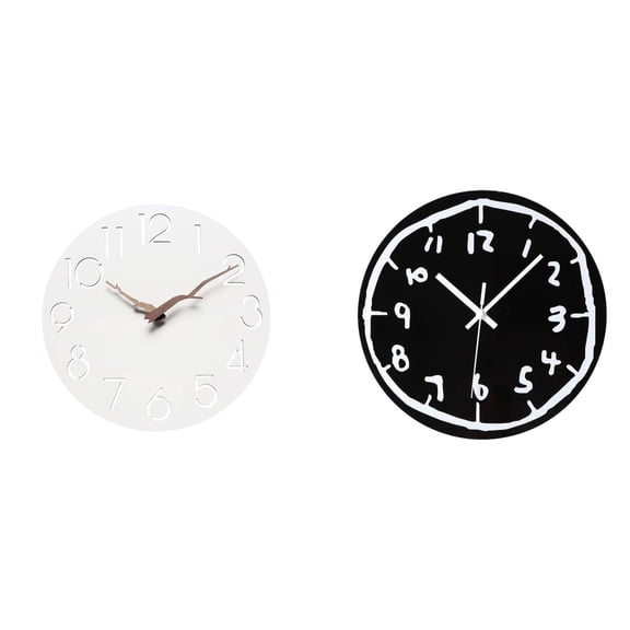Wall Clock Decorative Modern Acrylic Silent Easy to Read 12 Inch for Kitchen Study Room Dining Room