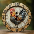 thumbnail image 1 of Wall Clock Decorative - Rustic Colorful Rooster-B Print 2D Vintage Wall Clocks Battery Operated Silent Non-Ticking for Bedroom, Living Room, Kitchen, Office, Classroom, 10 Inch, 1 of 7