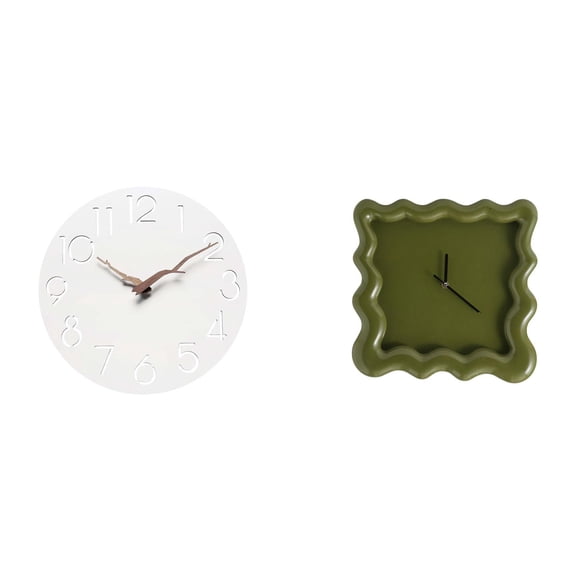Wall Clock Decorative Silent Square Design Sturdy Material for Kitchen Bathroom Study Room