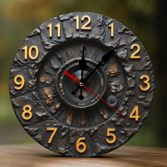 Wall Clock Decorative - Steampunk Camera Lenses Print 2D Vintage Wall Clocks Battery Operated Silent Non-Ticking for Bedroom, Living Room, Kitchen, Office, Classroom, 10 Inch