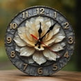 thumbnail image 1 of Wall Clock Decorative - Vintage Beige Lotus Print 2D Vintage Wall Clocks Battery Operated Silent Non-Ticking for Bedroom, Living Room, Kitchen, Office, Classroom, 10 Inch, 1 of 7