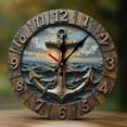 thumbnail image 1 of Wall Clock Decorative - Vintage Bronze Anchor Print 2D Vintage Wall Clocks Battery Operated Silent Non-Ticking for Bedroom, Living Room, Kitchen, Office, Classroom, 10 Inch, 1 of 7