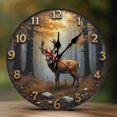 thumbnail image 1 of Wall Clock Decorative - Vintage Brown Deer Print 2D Vintage Wall Clocks Battery Operated Silent Non-Ticking for Bedroom, Living Room, Kitchen, Office, Classroom, 10 Inch, 1 of 7