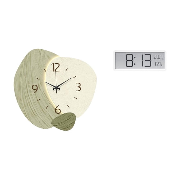 Wall Clock Digital Display Silent Ticking-free PP Material for Living Room Classroom Office Use