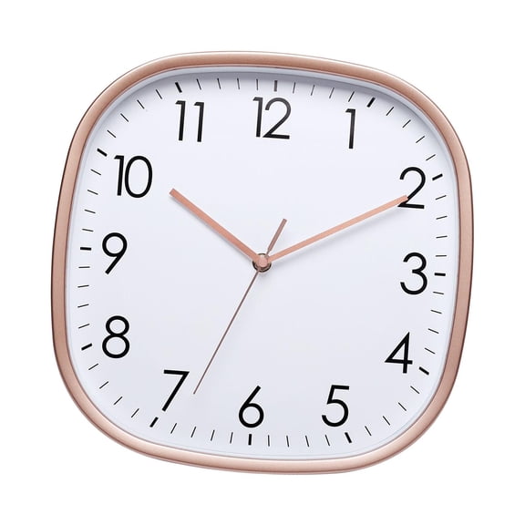 Wall Clock Digital Lightweight Hanging Design Non Ticking Creative Large Square Multifunction Art for Dining Room Golden
