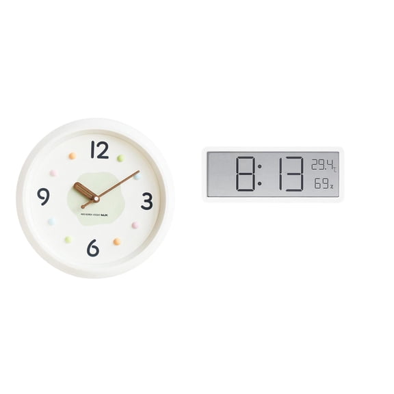 Wall Clock Digital Silent Stylish PP Material Large Display for Living Room Office Study Room