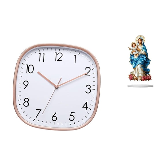 Wall Clock Digital Table Ornament PP Acrylic Material Quiet Movement for Dining Room Office Gift