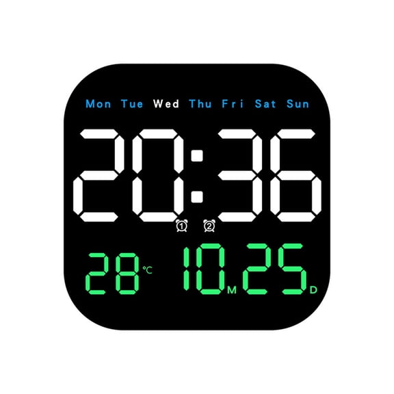 Wall Clock, Digital Wall Clock with Remote, 10.55" Large Display, Auto Dimmable, 10 Levels Adjustable Brightness, 12/24h