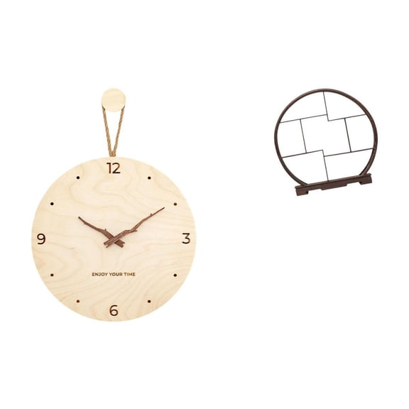 Wall Clock Display Stand Organizer with Lightweight Wooden Material for Bedroom Kitchen Office Spaces