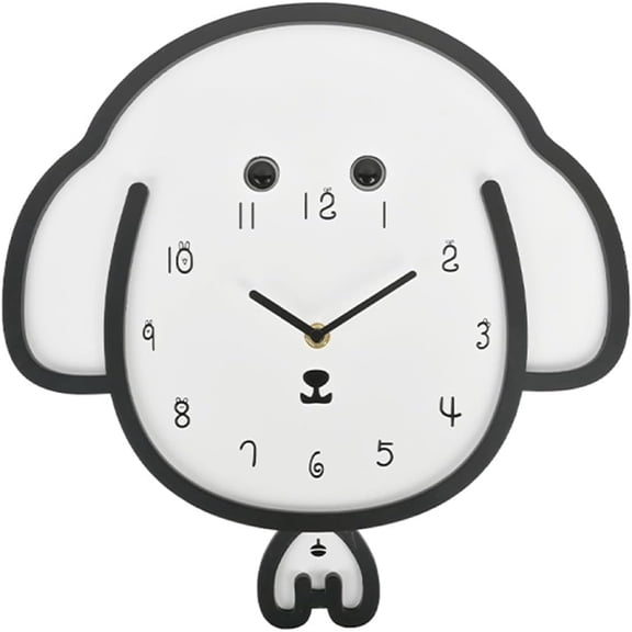 Wall Clock, Dynamic Rolling Eye, Eco-Friendly Material, Quiet Electromagnetic Swing, Design for Indoor, living room, Baby Room